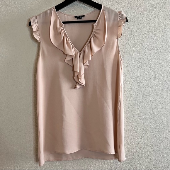 Theory Tops - Theory Nalena Silk Ruffle Blouse Size Medium